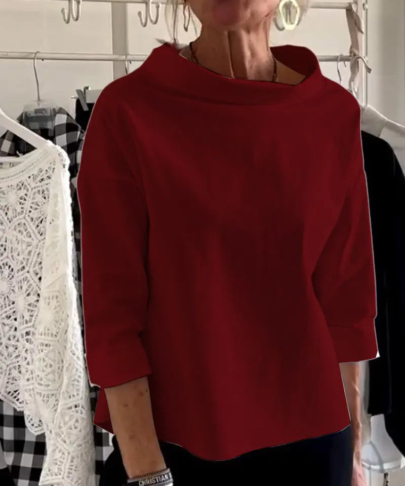 JENNIFER | Elegant Top High Collar-Lizabella Fashion
