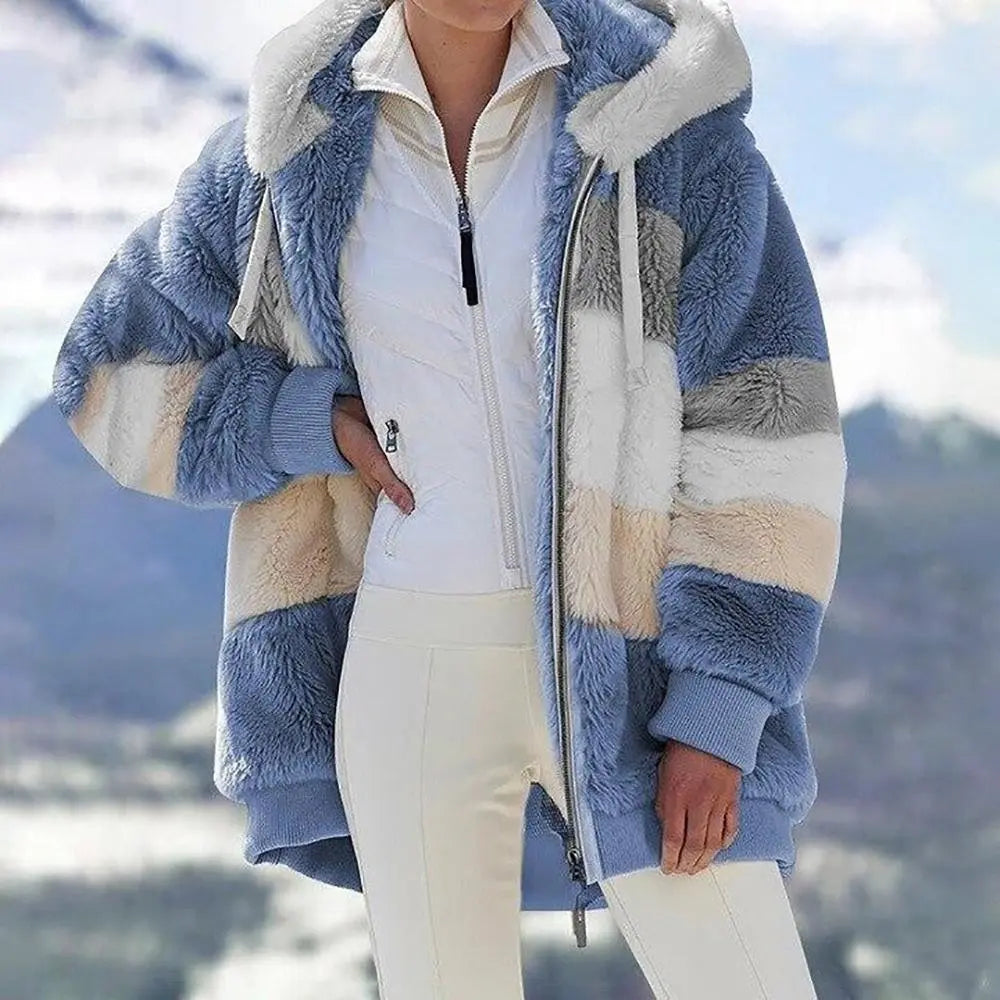 KAREN | Fluffy Warm Oversized Hoodie Coat-Lizabella Fashion