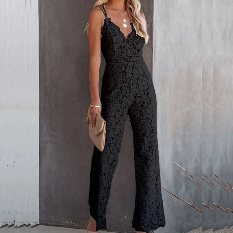 LUCY | Graceful Lace Jumpsuit for Effortless Chic - Lizabella Fashion