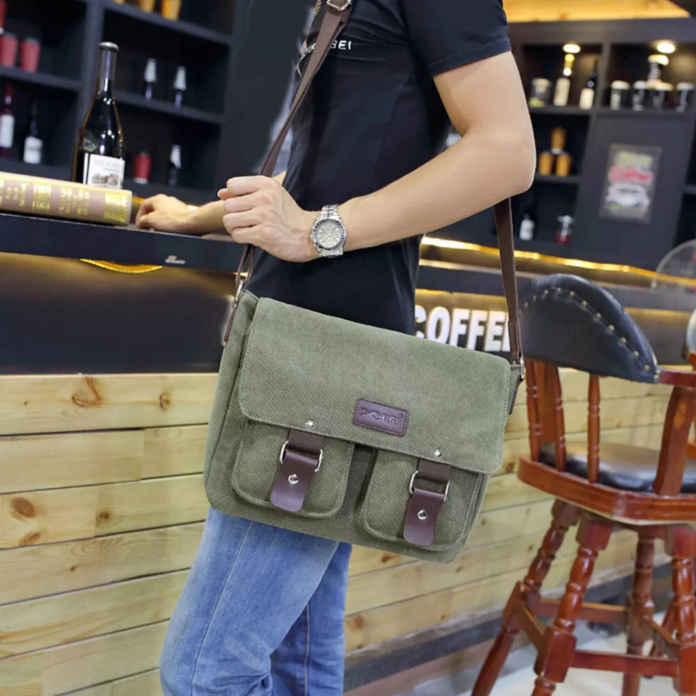 Azariah | Men's Vintage Canvas Crossbody Messenger Travel Bag