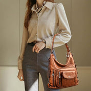 Vanessa | Women's Vintage Leather Crossbody Hobo Handbag