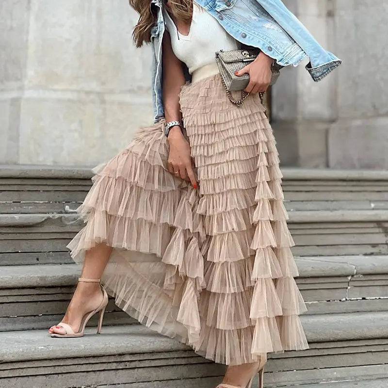 NOËLLA - Maxi Skirt Layered-Lizabella Fashion