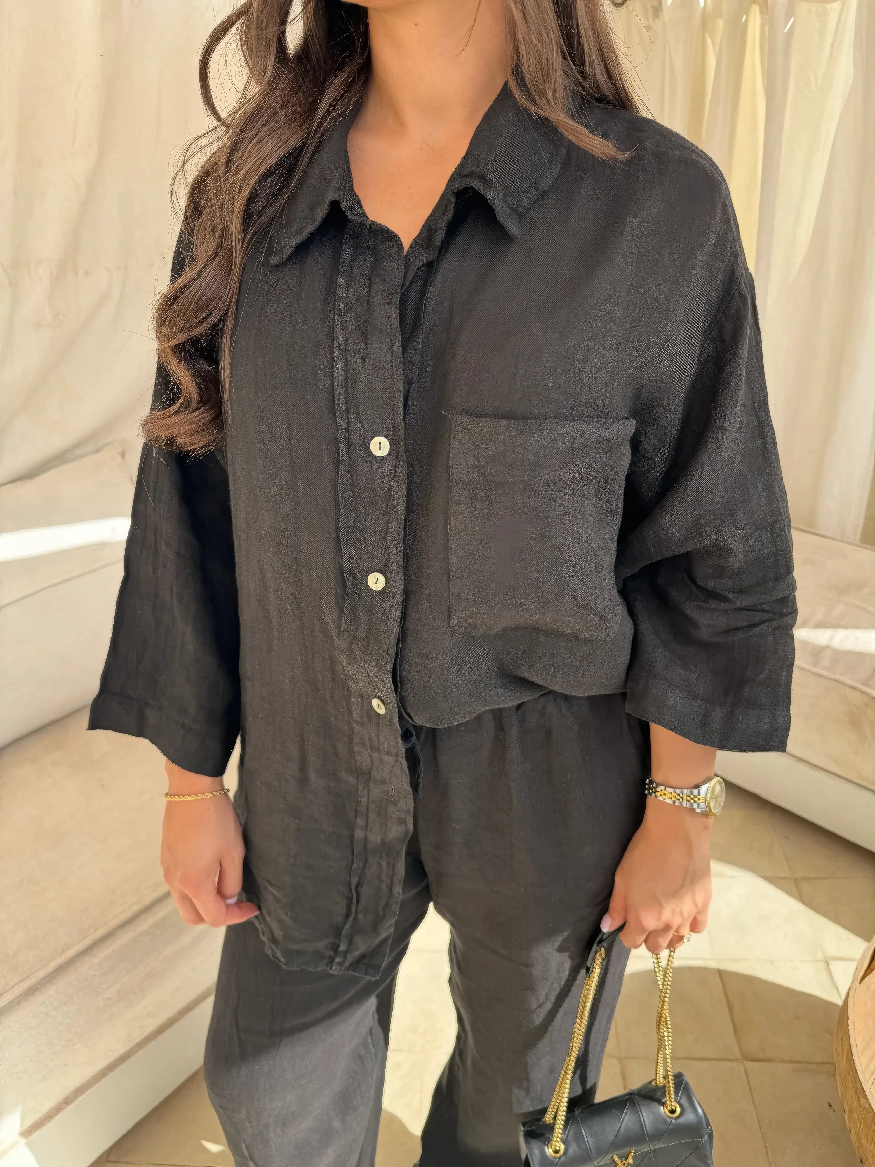 NOLA | Two Piece Linen Set Women-Lizabella Fashion