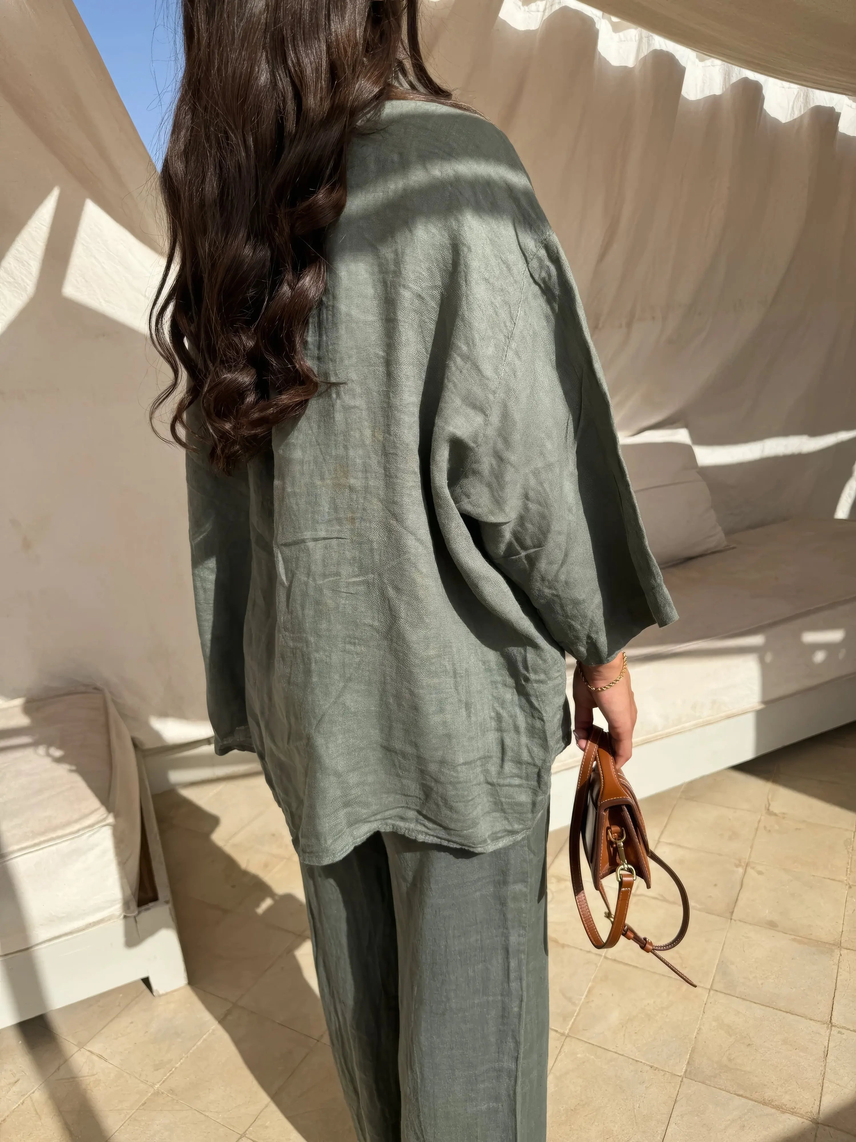 NOLA | Two Piece Linen Set Women-Lizabella Fashion