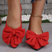 Aria | Pointed Flats – Bow Accent for a Chic Finish