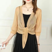 Radiant Lace-Up Cardigan - Sheer Elegance by BIANCA - Lizabella Fashion