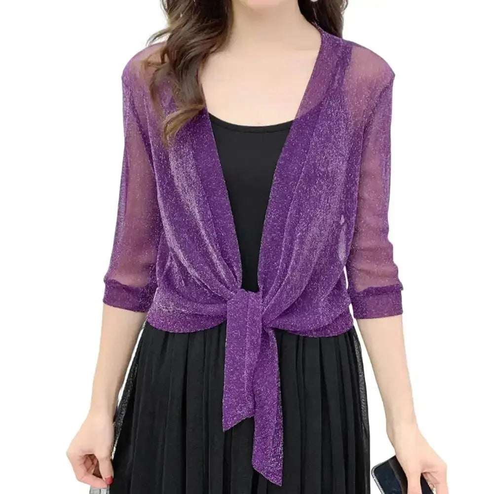 Radiant Lace-Up Cardigan - Sheer Elegance by BIANCA - Lizabella Fashion