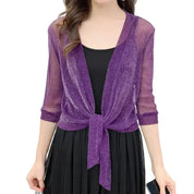 Radiant Lace-Up Cardigan - Sheer Elegance by BIANCA - Lizabella Fashion