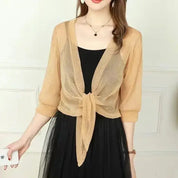 Radiant Lace-Up Cardigan - Sheer Elegance by BIANCA - Lizabella Fashion