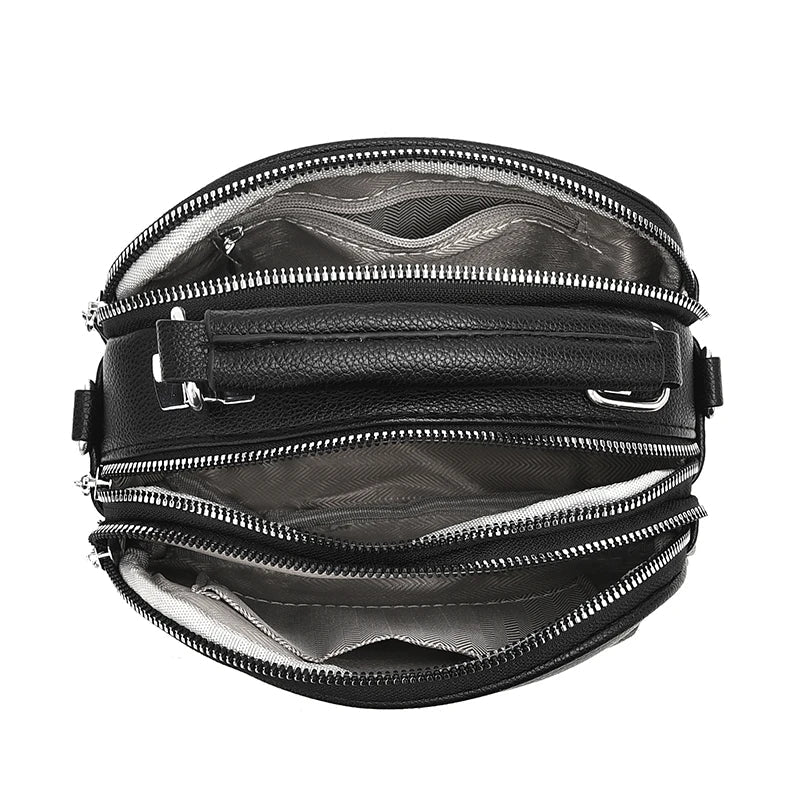 Kaeli | Small Compact Multi-Zip Crossbody Handbag