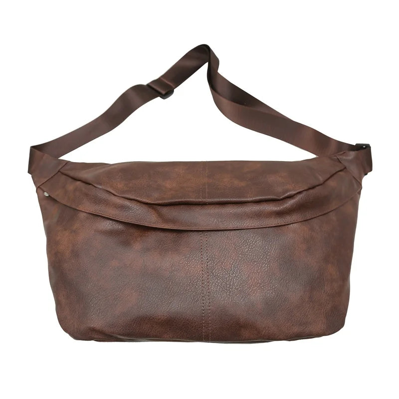 Alaya | Retro Leather Large Crossbody Chest Travel Bag