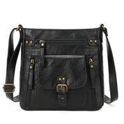 Angie | Women's Multi-Pocket Leather Crossbody Messenger Bag