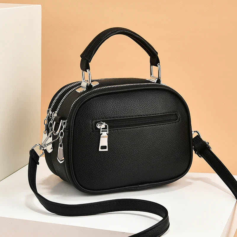 Kaeli | Small Compact Multi-Zip Crossbody Handbag