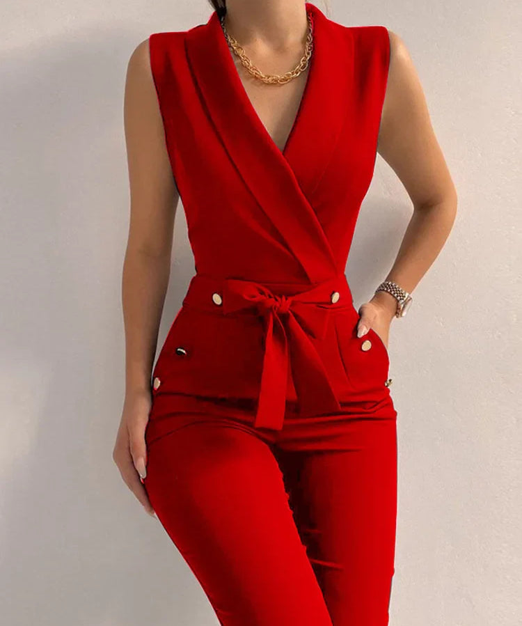 Elevate Your Style with the JODY Chic V-Neck Jumpsuit - Lizabella Fashion