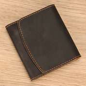 Zhuri | Vintage Bifold Cow Leather Travel Wallet with Snap Button