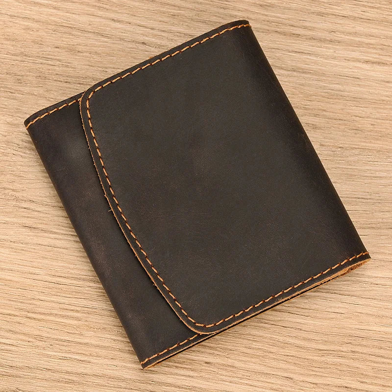 Zhuri | Vintage Bifold Cow Leather Travel Wallet with Snap Button