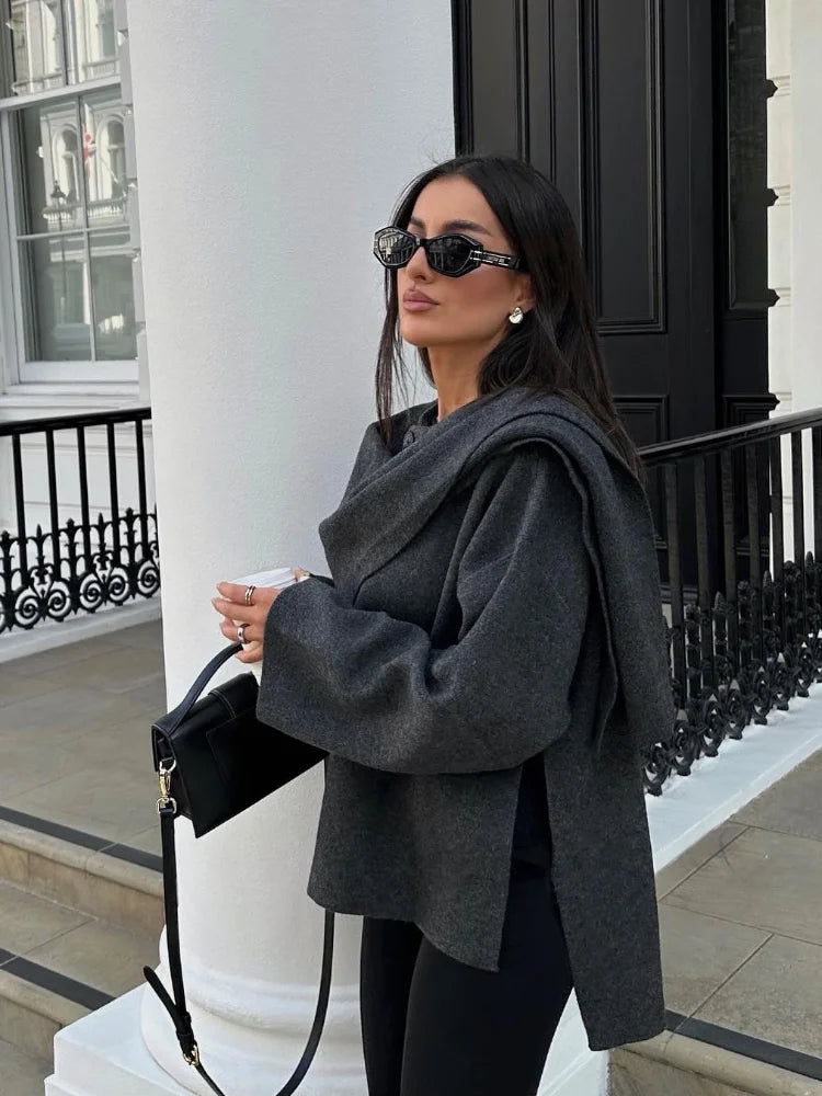 Anne | Elegant Winter Outerwear Chic Jacket with Scarf