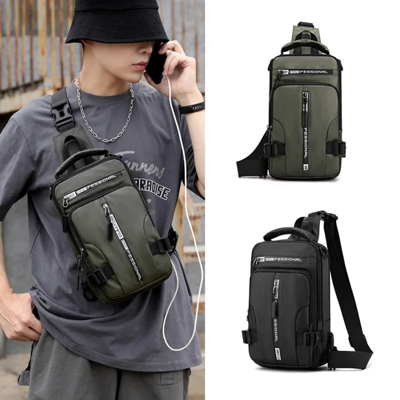 Adventure-Ready Men's Waterproof Anti-Theft Crossbody Sling Bag