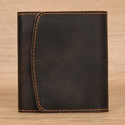 Zhuri | Vintage Bifold Cow Leather Travel Wallet with Snap Button
