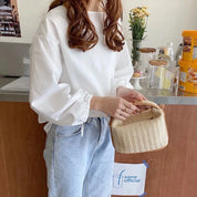 Elyse | Women's Small Woven Straw Crossbody Handbag