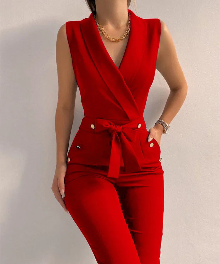 Elevate Your Style with the JODY Chic V-Neck Jumpsuit - Lizabella Fashion