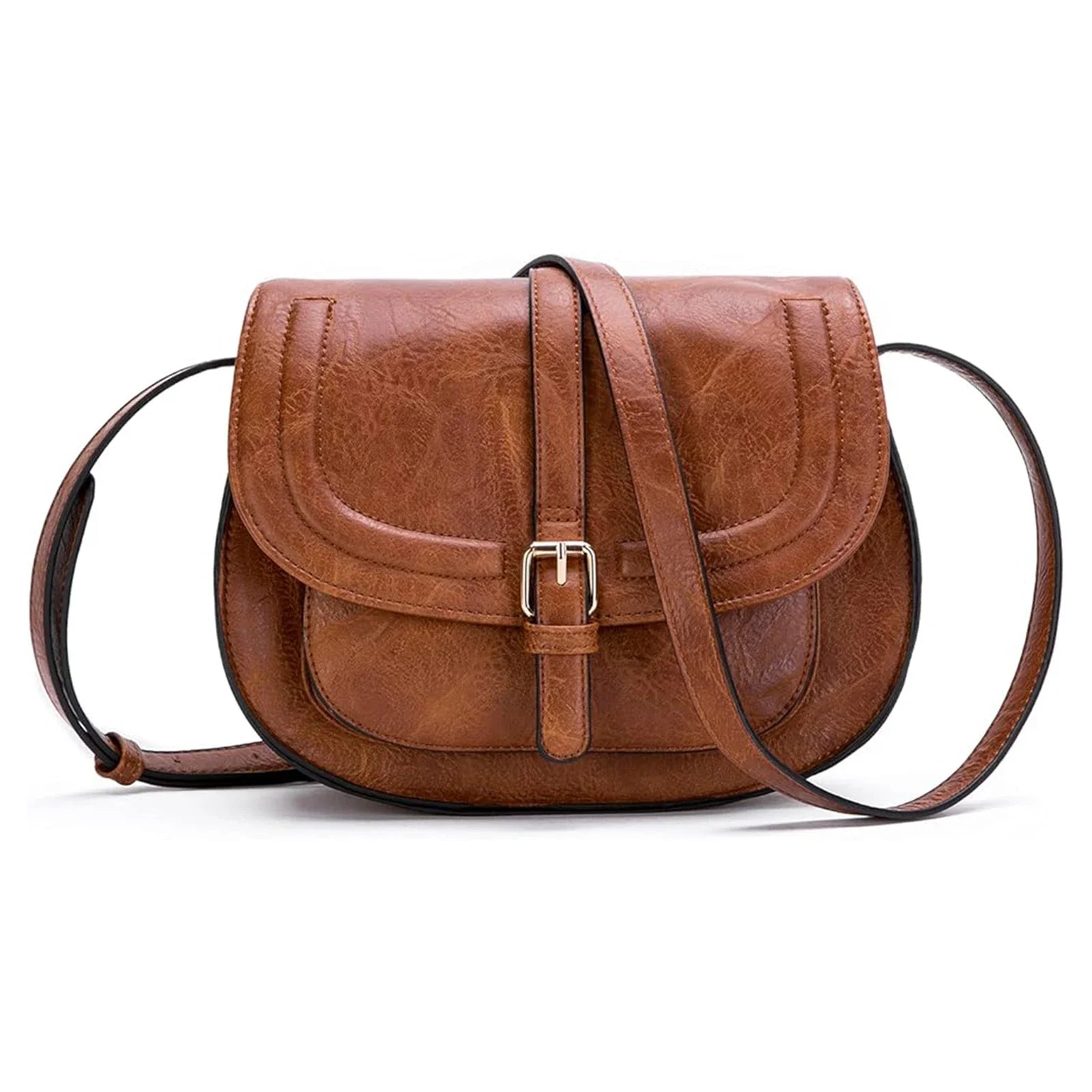 Daniella | Women's Vintage PU Leather Saddle Crossbody Handbag