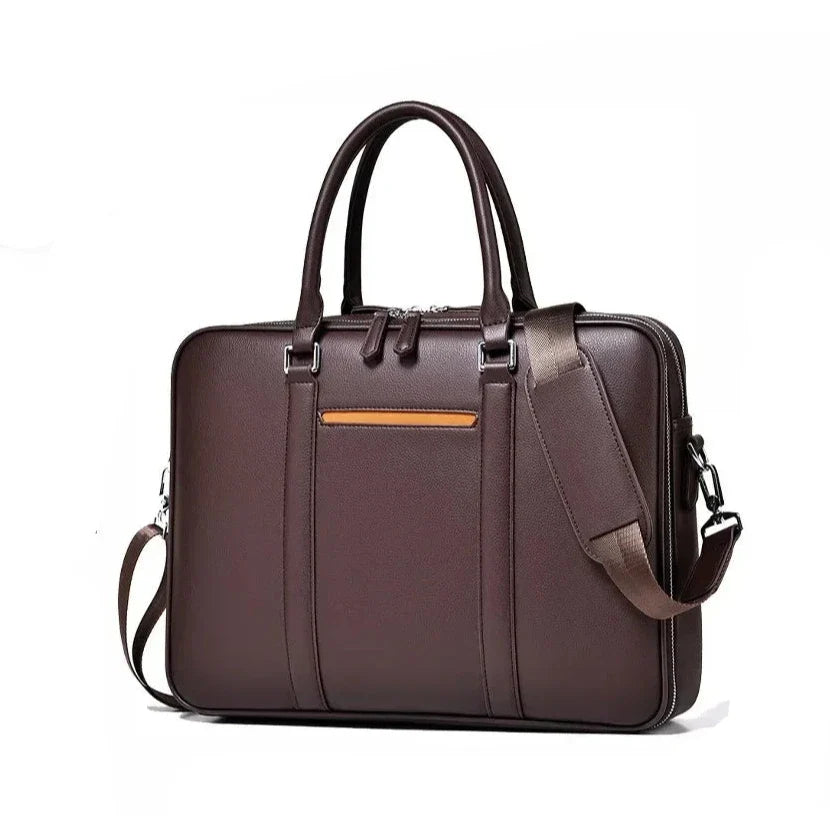 Omar | Leather Business Laptop Briefcase Crossbody Handbag