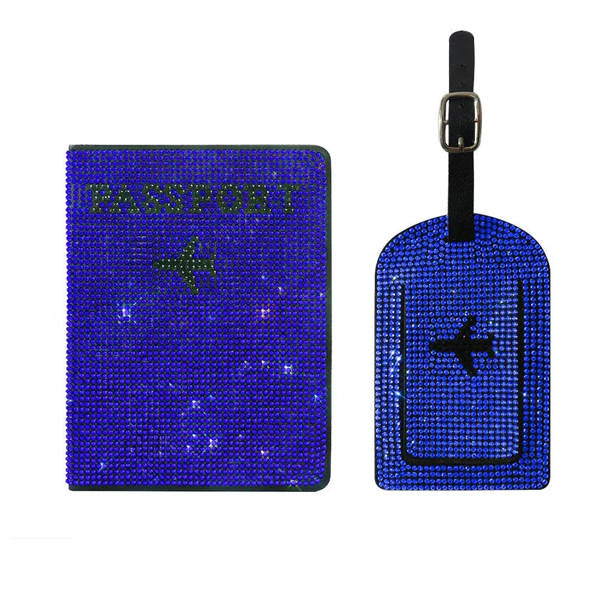 Barbara | Glittering Passport Holder & Luggage Tag Set