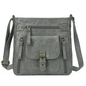 Angie | Women's Multi-Pocket Leather Crossbody Messenger Bag