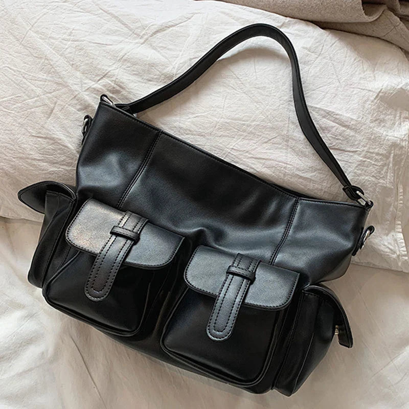 Jayceon | Large Capacity Punk Motorcycle Leather Crossbody Messenger Bag
