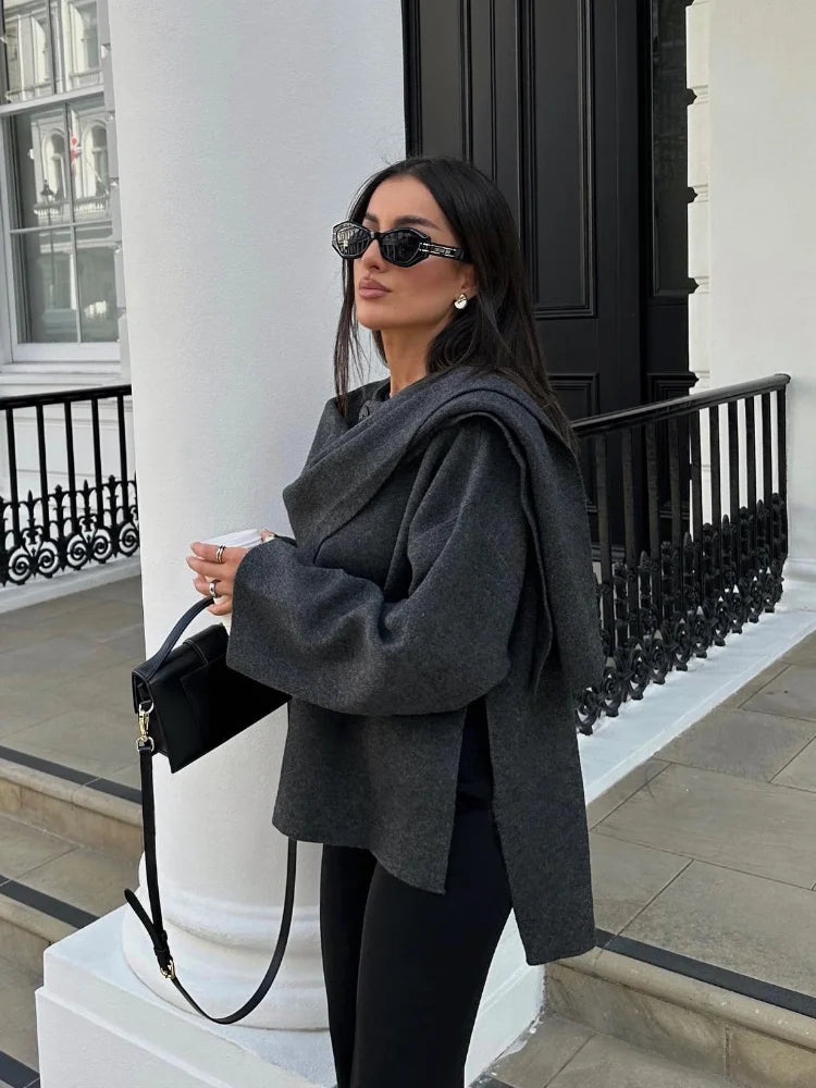 Anne | Elegant Winter Outerwear Chic Jacket with Scarf