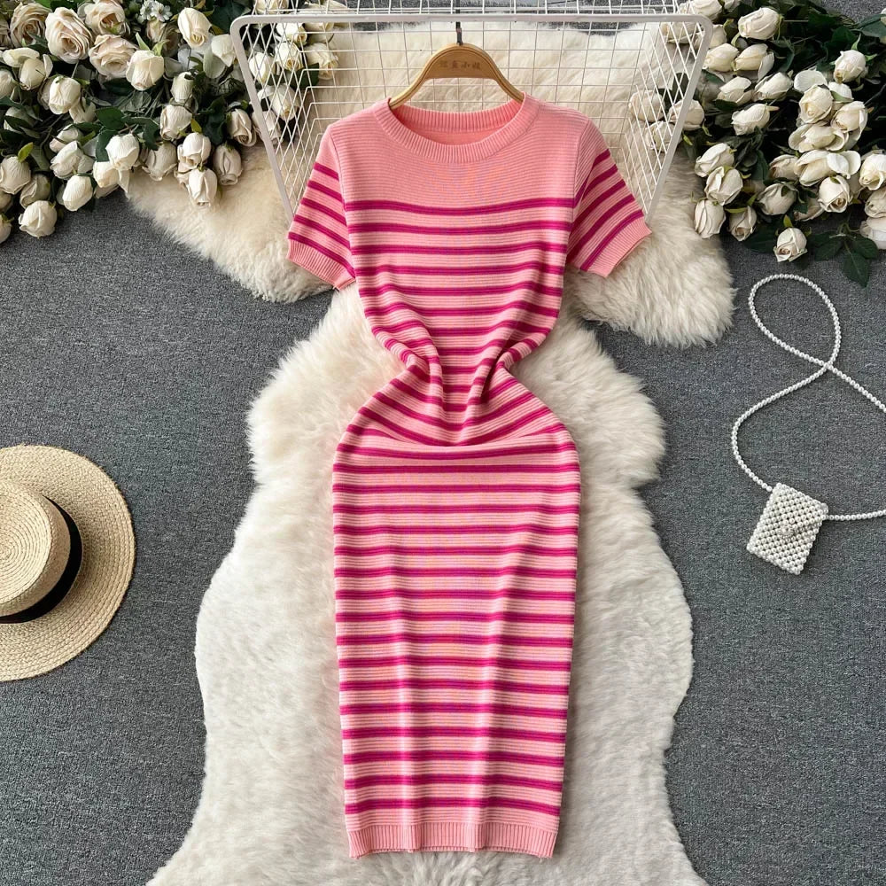 ADELINE | Striped Knit Beach Dress