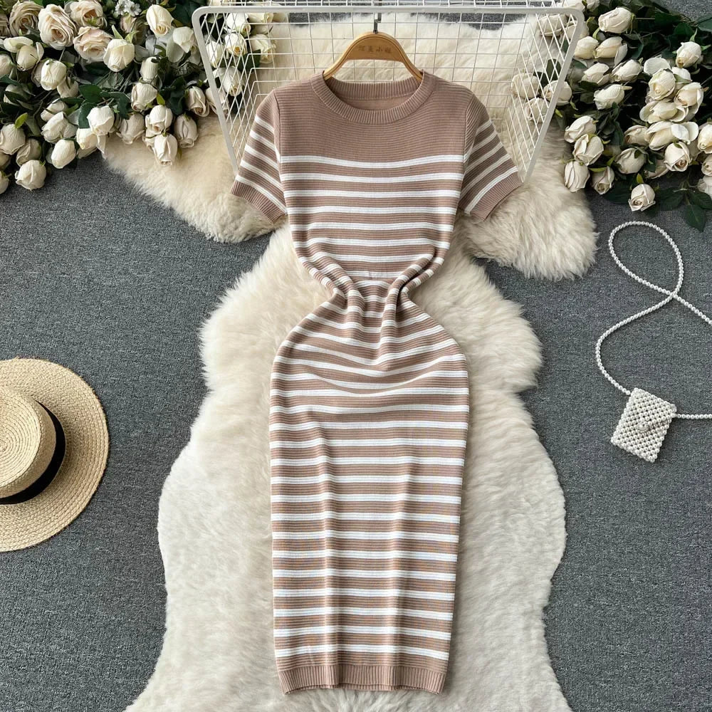 ADELINE | Striped Knit Beach Dress