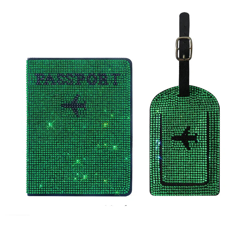 Barbara | Glittering Passport Holder & Luggage Tag Set