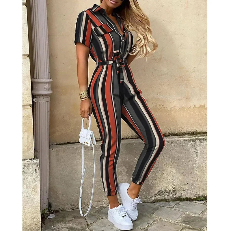 LOVITA | Stylish Collared Jumpsuit for Effortless Elegance - Lizabella Fashion