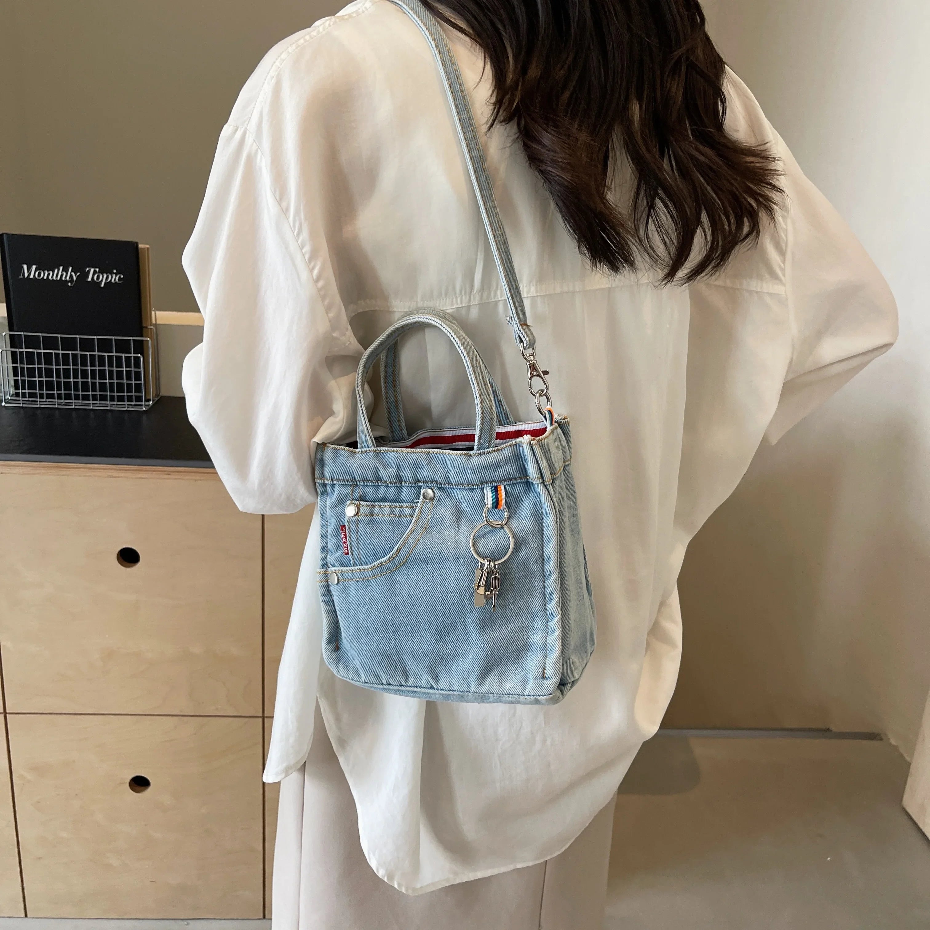 Lisa | Chic Denim Mini Crossbody Sling Handbag