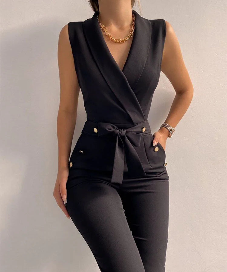 Elevate Your Style with the JODY Chic V-Neck Jumpsuit - Lizabella Fashion
