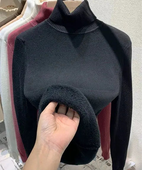 SILVY | Cozy Fleece-Lined Turtleneck Sweater - Lizabella Fashion