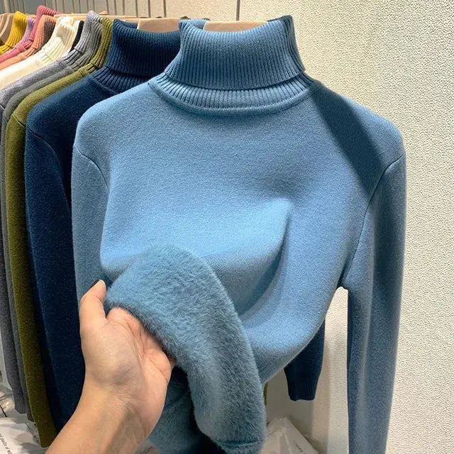 SILVY | Cozy Fleece-Lined Turtleneck Sweater - Lizabella Fashion