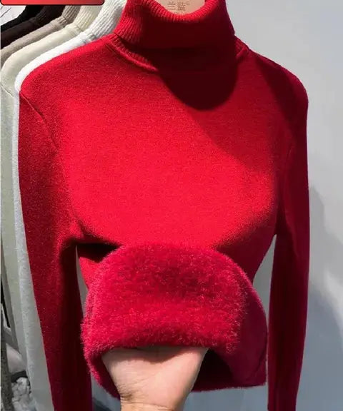 SILVY | Cozy Fleece-Lined Turtleneck Sweater - Lizabella Fashion