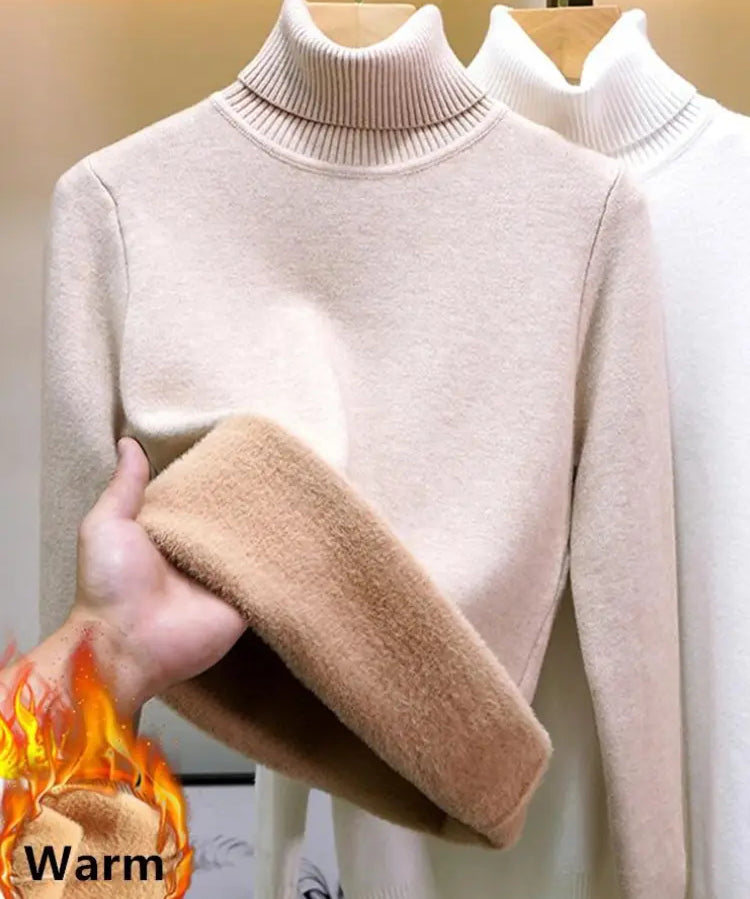 SILVY | Cozy Fleece-Lined Turtleneck Sweater - Lizabella Fashion