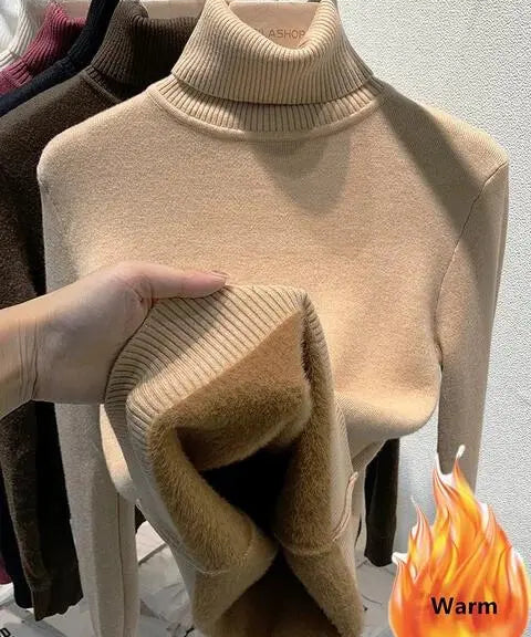SILVY | Cozy Fleece-Lined Turtleneck Sweater - Lizabella Fashion
