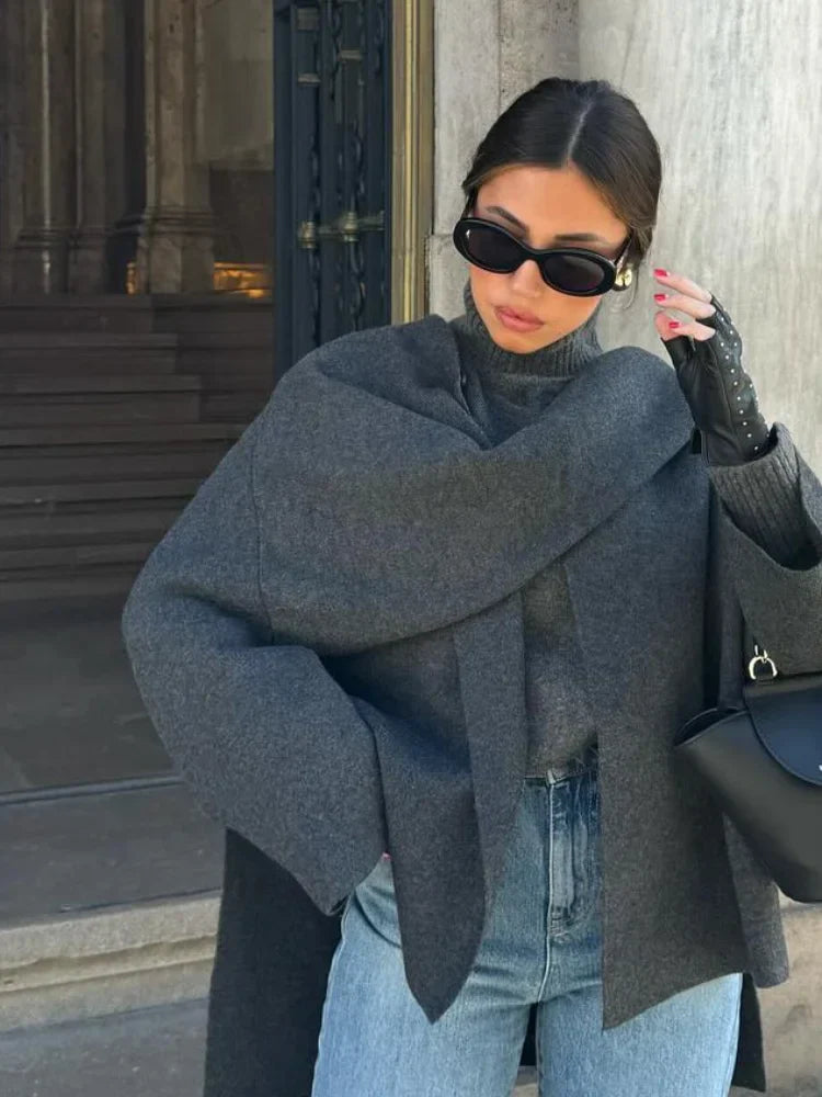 Anne | Elegant Winter Outerwear Chic Jacket with Scarf