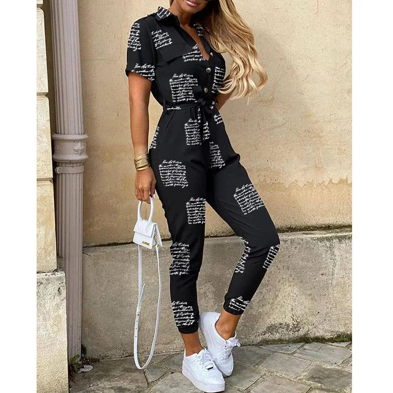 LOVITA | Stylish Collared Jumpsuit for Effortless Elegance - Lizabella Fashion