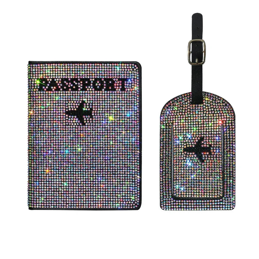Barbara | Glittering Passport Holder & Luggage Tag Set