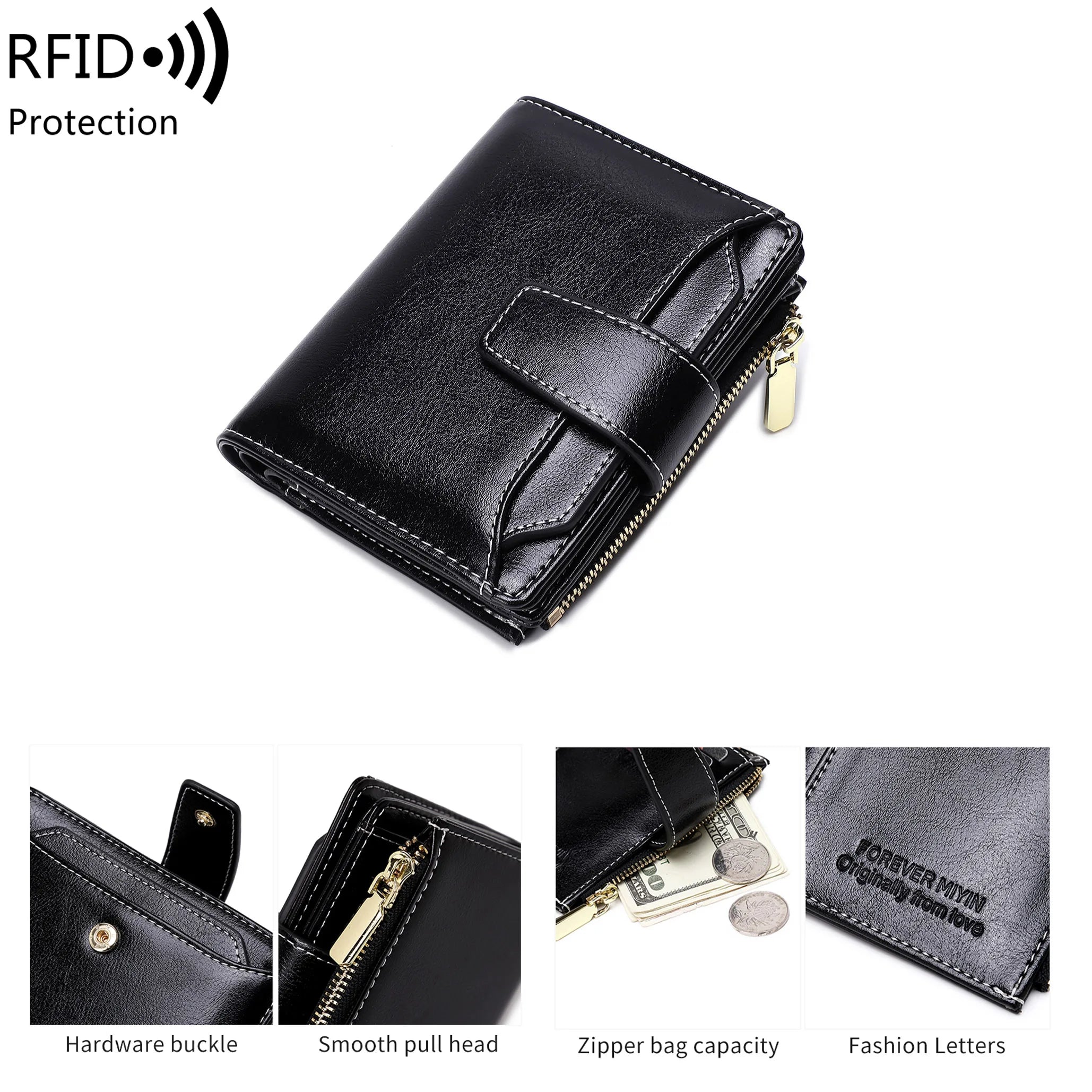Jolie | Compact RFID-Blocking Trifold Travel Wallet