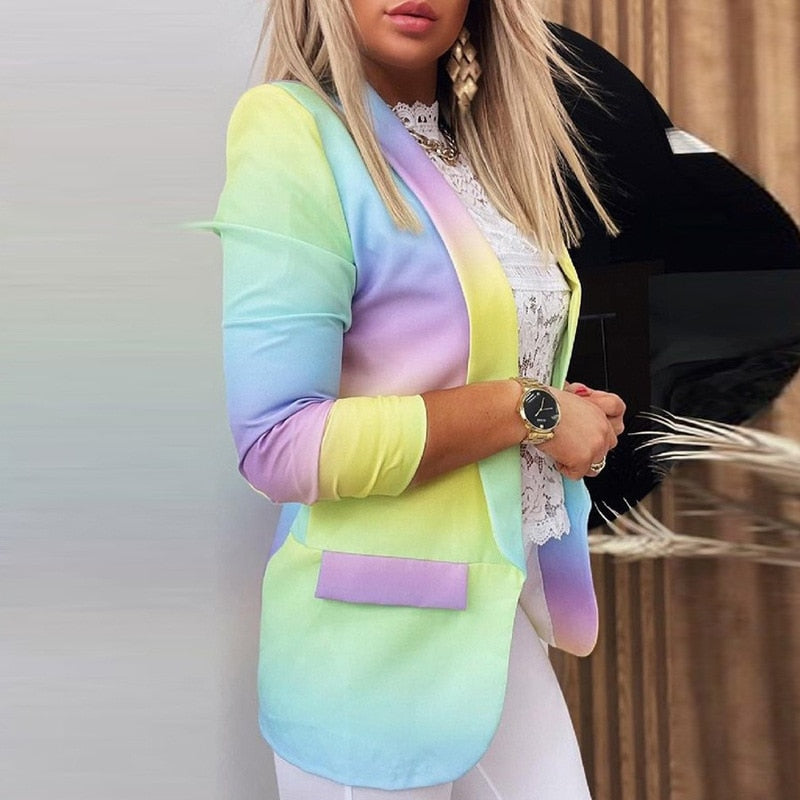 Thanea | Women's Long Sleeve Tie Dye Blazer