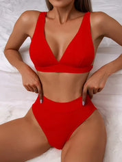 Olivia | High-Waisted Ribbed Swimwear Set