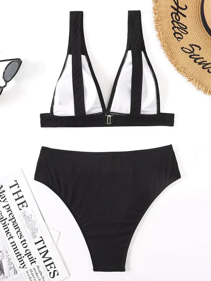 Olivia | High-Waisted Ribbed Swimwear Set
