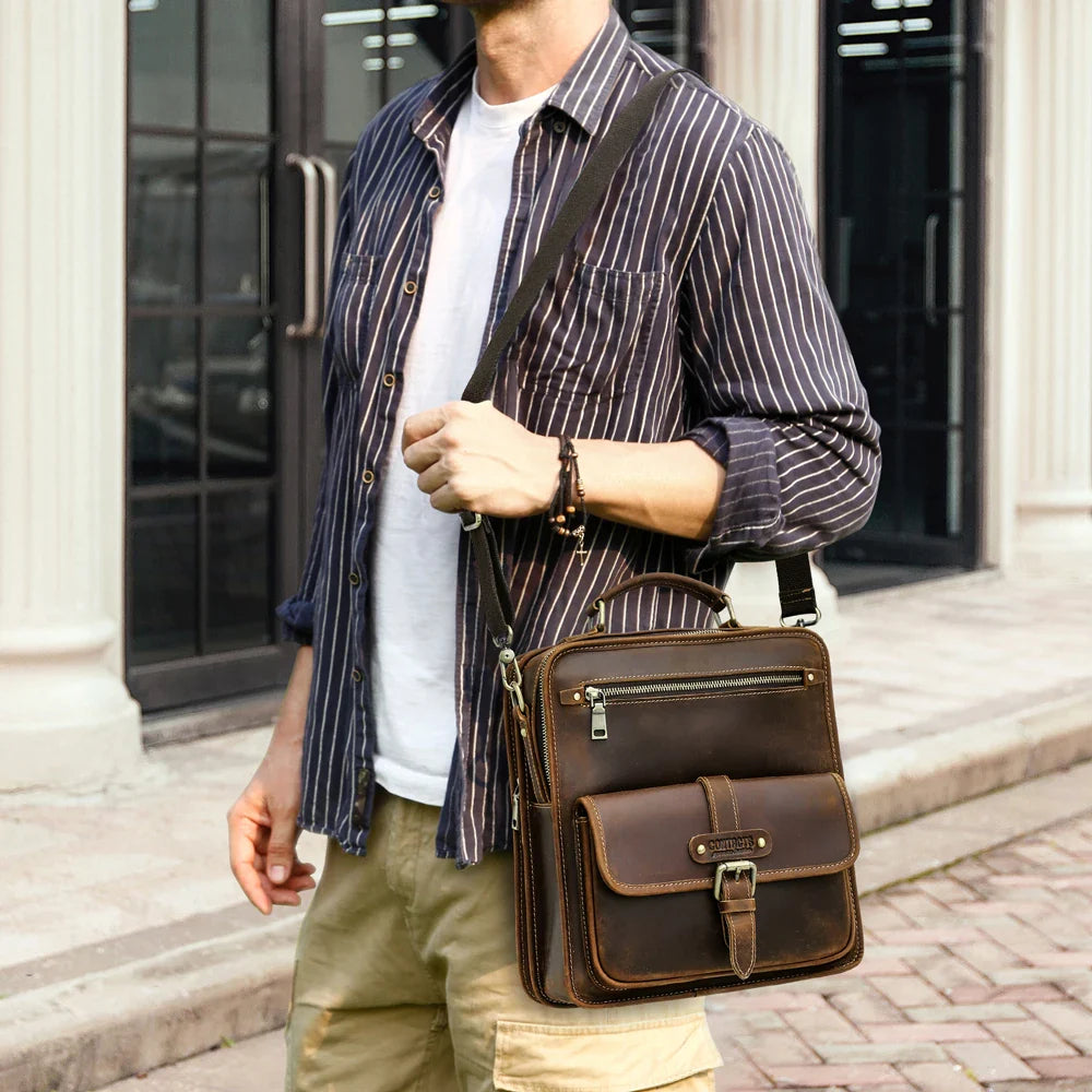Ken | Leather Crossbody Messenger Sling Bag